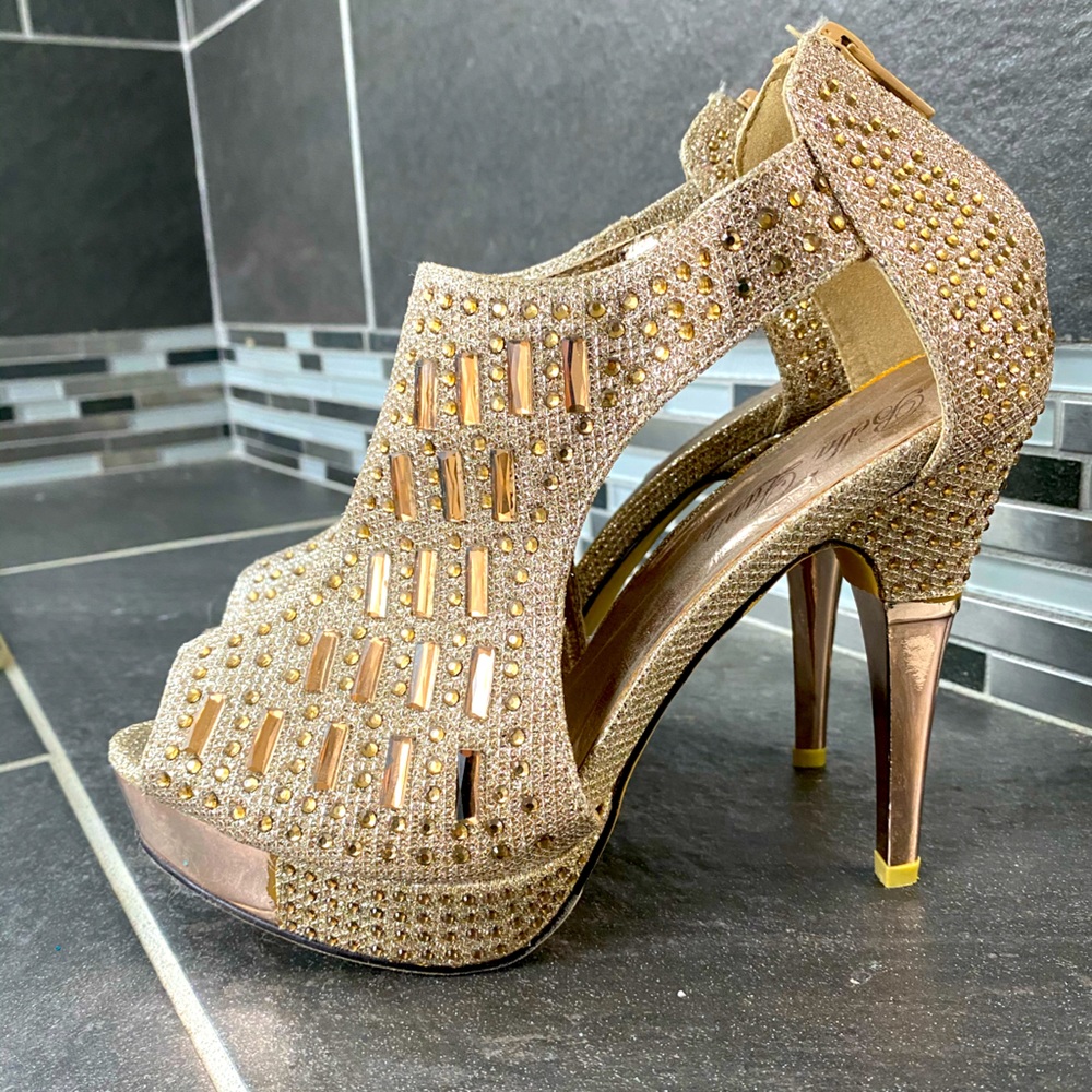 Rose Gold Glitter Heels